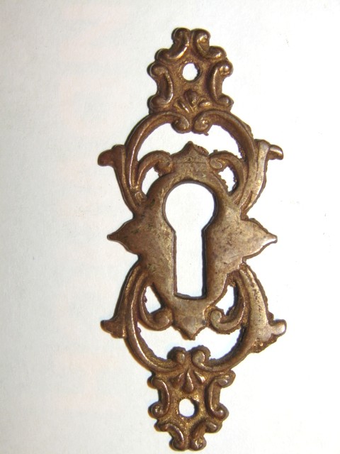 Antique hardware, desk escutcheons