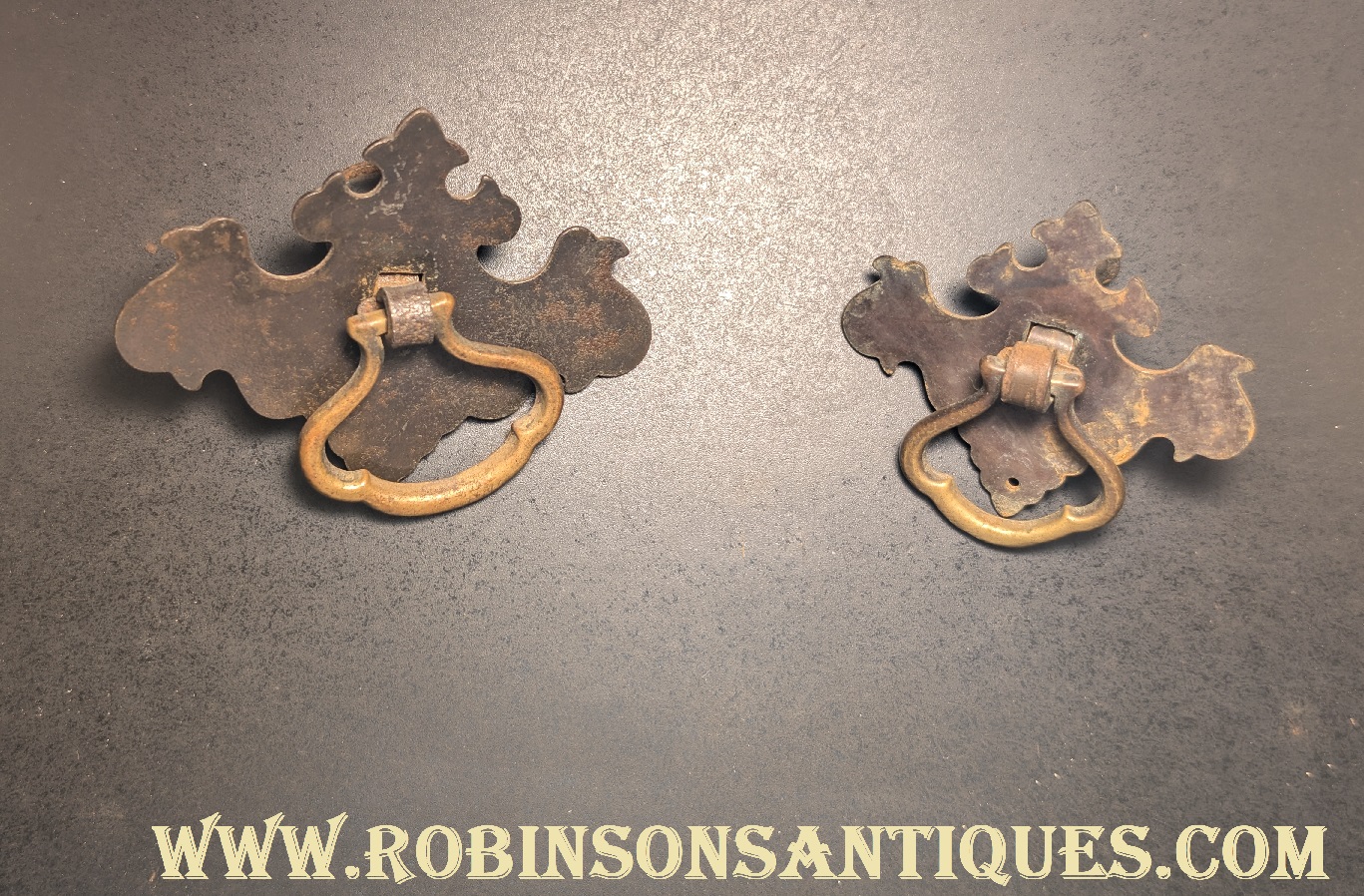 Antique Stamped Chippendale Single Post Drawer Pulls