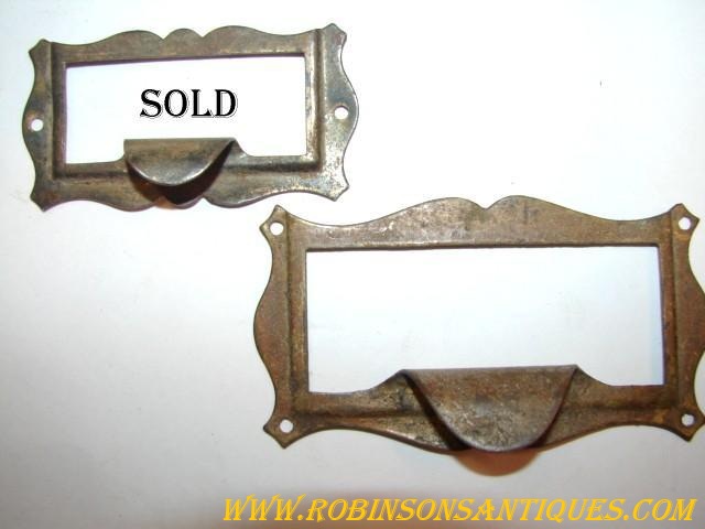 Antique Hardware, Restoration Hardware, File Cabinet Card Holders