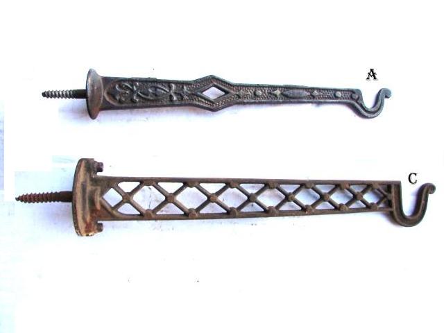  Antique Restoration Hardware, Kerosene Lamp and Plant Hanging Hooks