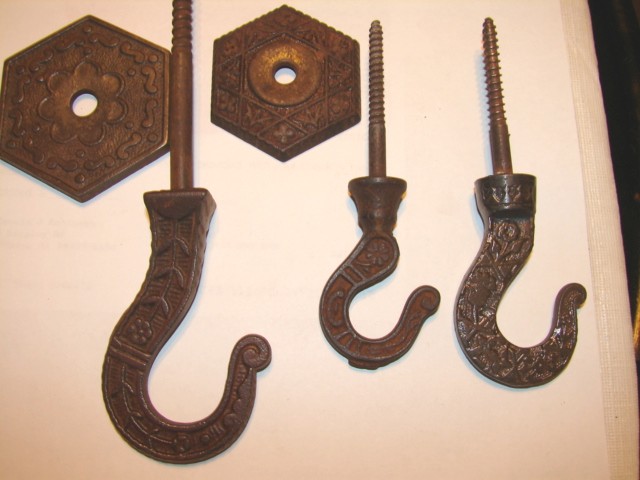  Antique Restoration Hardware, Kerosene Lamp and Plant Hanging Hooks