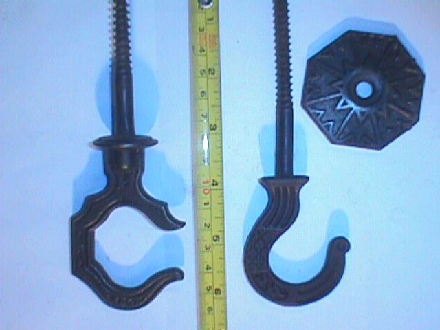 Antique Restoration Hardware, Kerosene Lamp and Plant Hanging Hooks