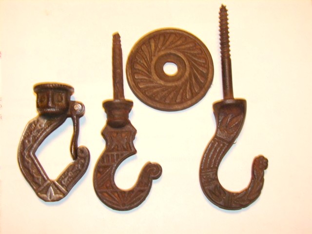 Antique Restoration Hardware, Kerosene Lamp and Plant Hanging Hooks